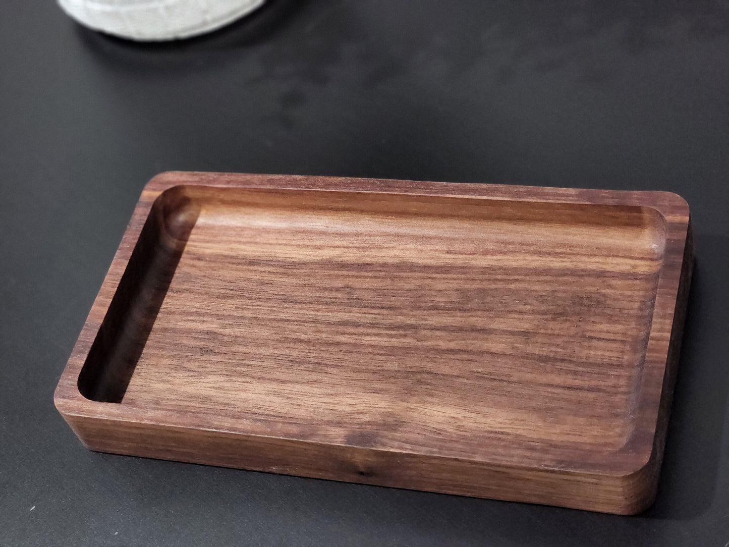 Walnut Catch All Tray | Rectangular Valet Tray | Decorative Wood Tray