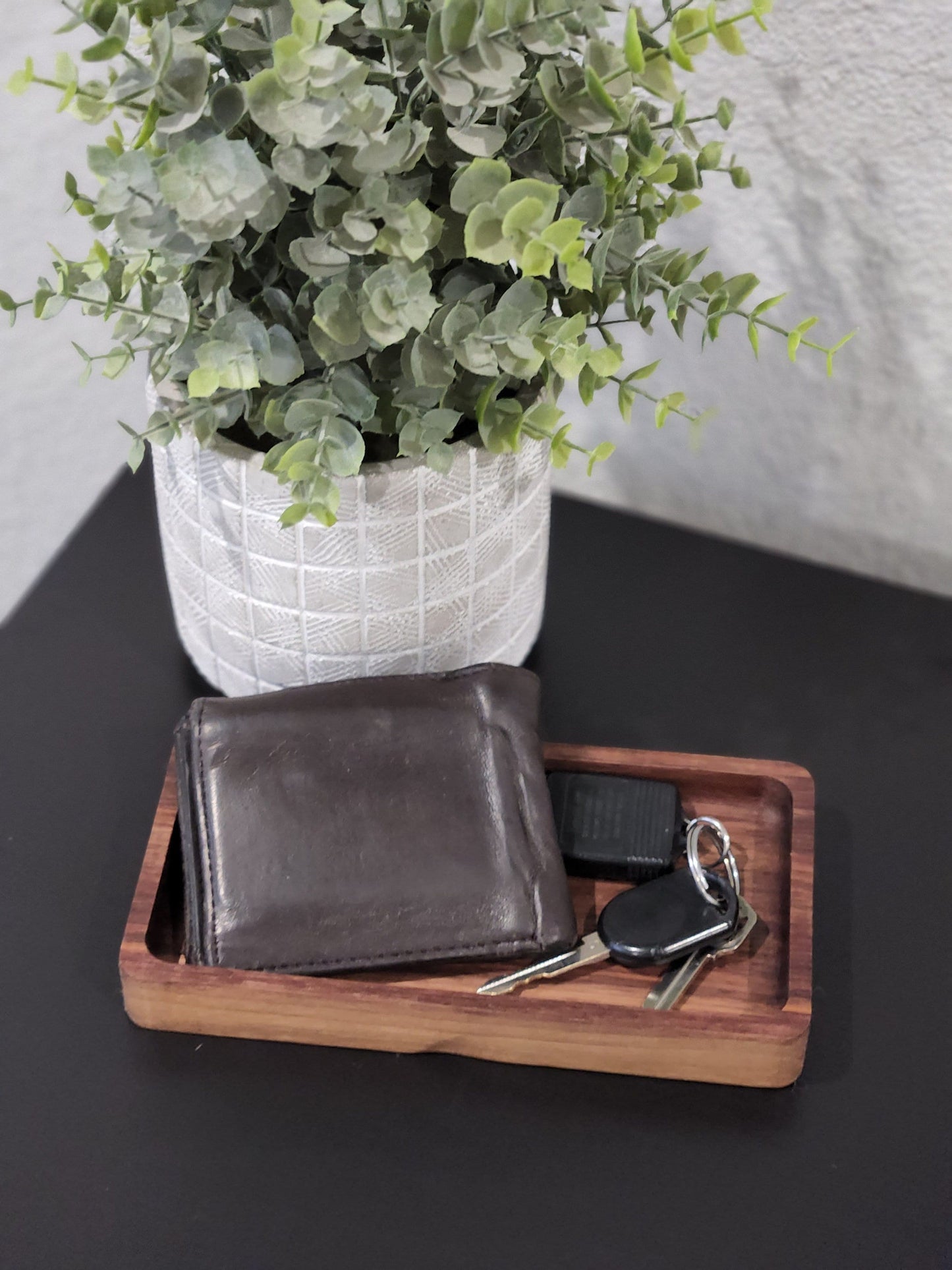 Walnut Catch All Tray | Rectangular Valet Tray | Decorative Wood Tray