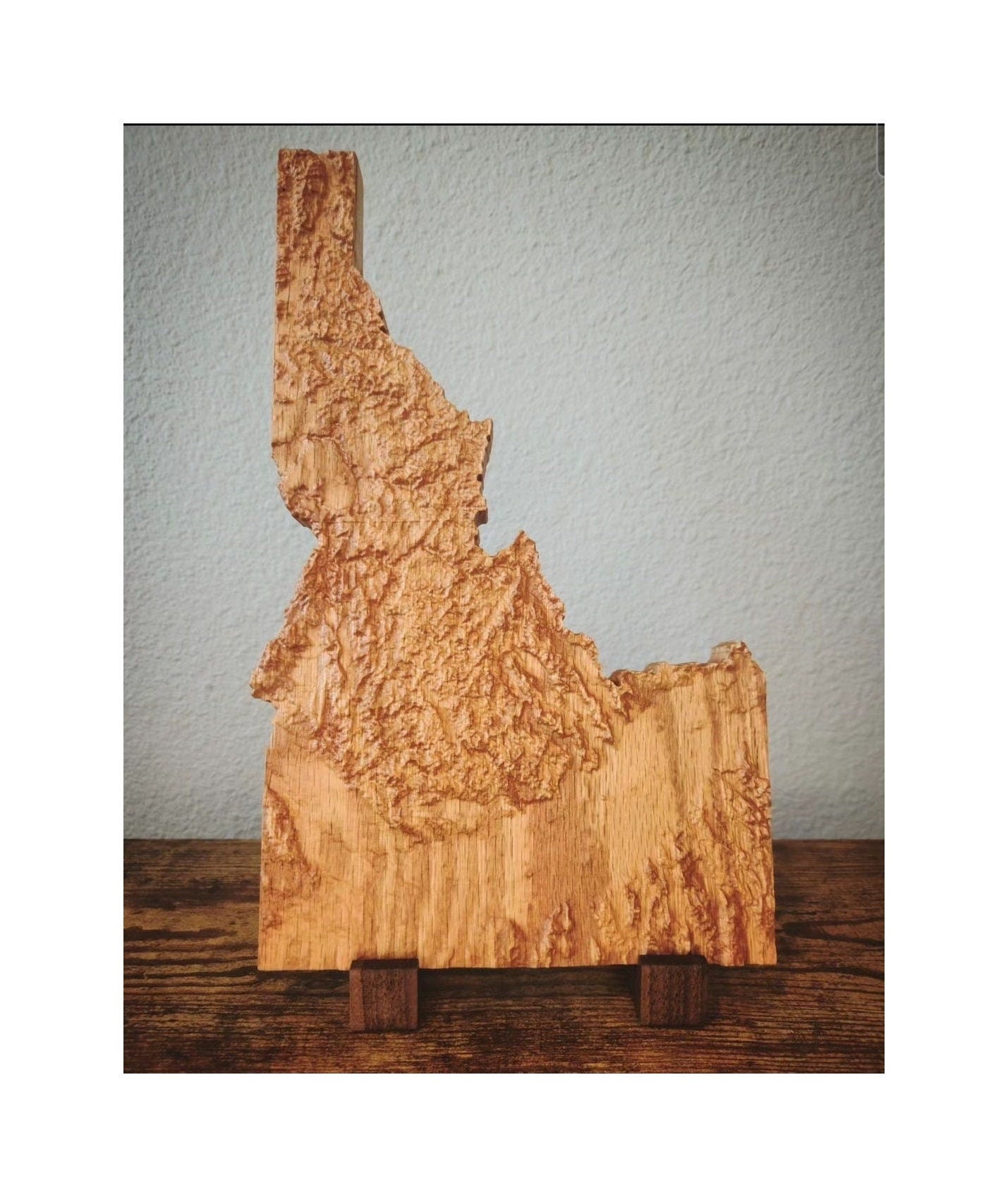 3D Wooden Map of Idaho | Wooden State Art | 3D Carving of Idaho