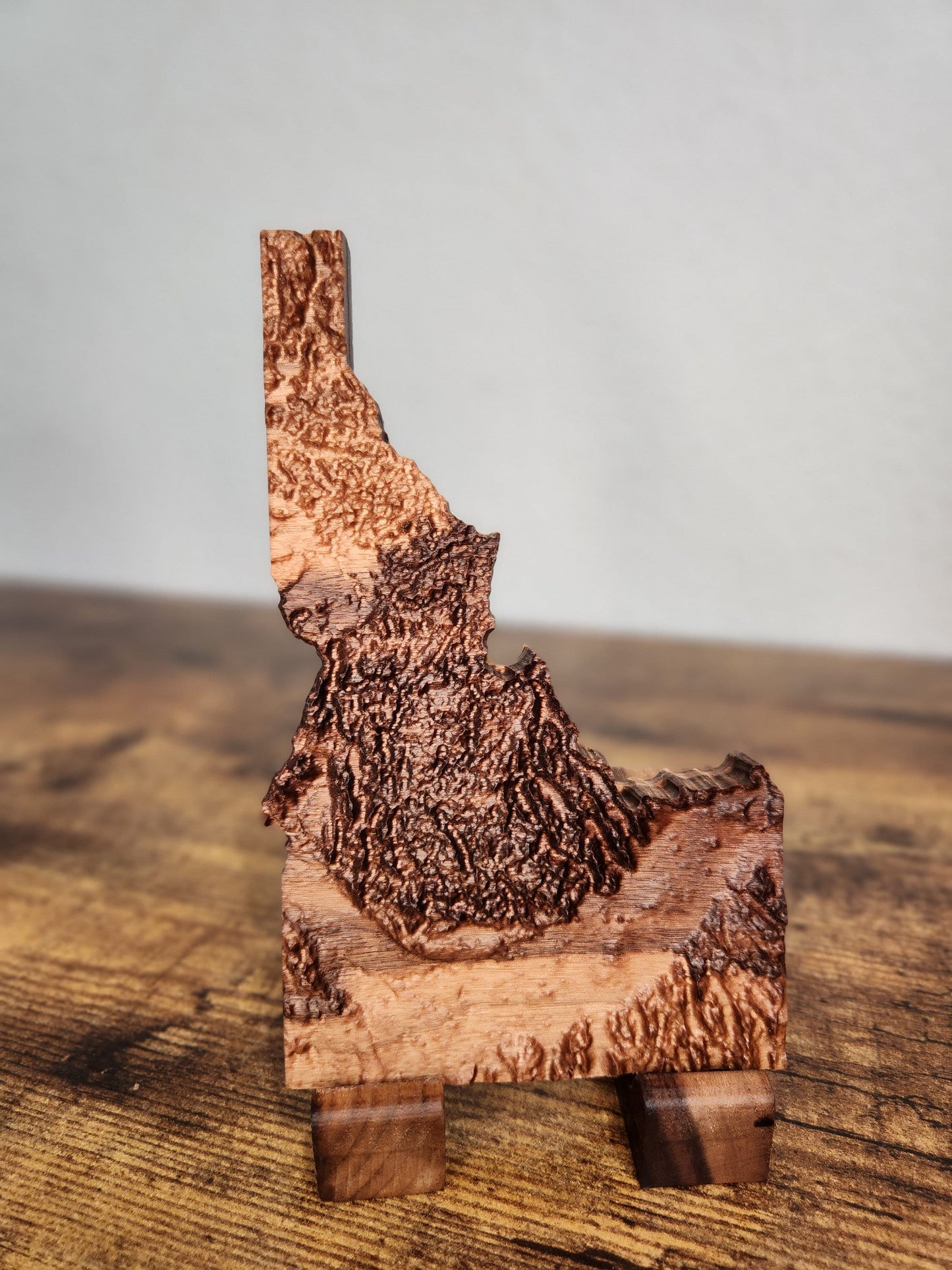 3D Wooden Map of Idaho | Wooden State Art | 3D Carving of Idaho