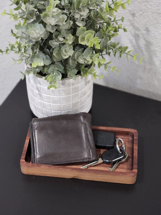 Walnut Catch All Tray | Rectangular Valet Tray | Decorative Wood Tray